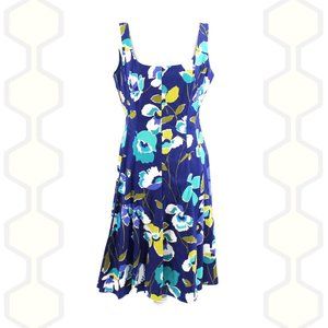 Nine West Dress Blue Flower 10
